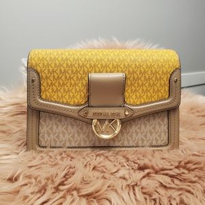 COPY - MK JESSIE MEDIUM TWO TONE LOGO SHOULDER BAG